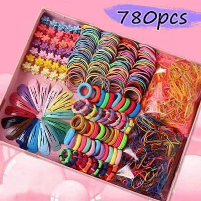 Children's Jewelry Hairpin Hairpin Princess Hair Rope Baby's Hair Ring Gift Box Girl's Side Clip Korean Style Hair Accessories Combination Set