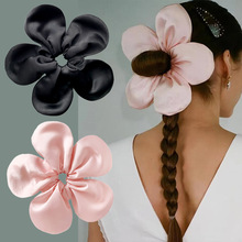 2024 new rhinestone colored glaze flower gun black hairpin high sense back of the head half tie grip clip exquisite shark hair accessories_voghion.com