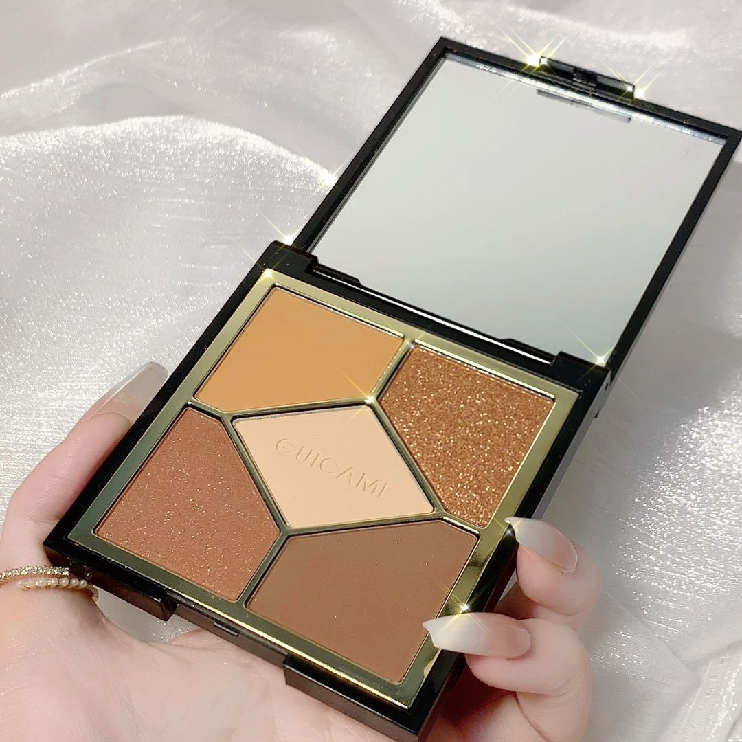 GUICAMI backstage five-color eye shadow plate matte pearl glitter earth color makeup shake sound Net red ins Super fire