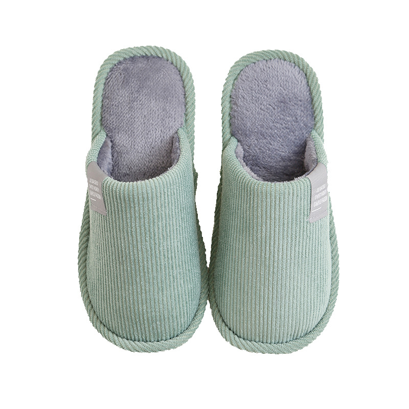 2024 cloth standard floor drag corduroy non-slip home shoes a generation of in stock warm toe couple cotton slippers