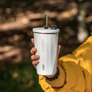 TYESO Taishuo new stainless steel coffee cup ice bully insulation car straw Cup vacuum large capacity water bottle