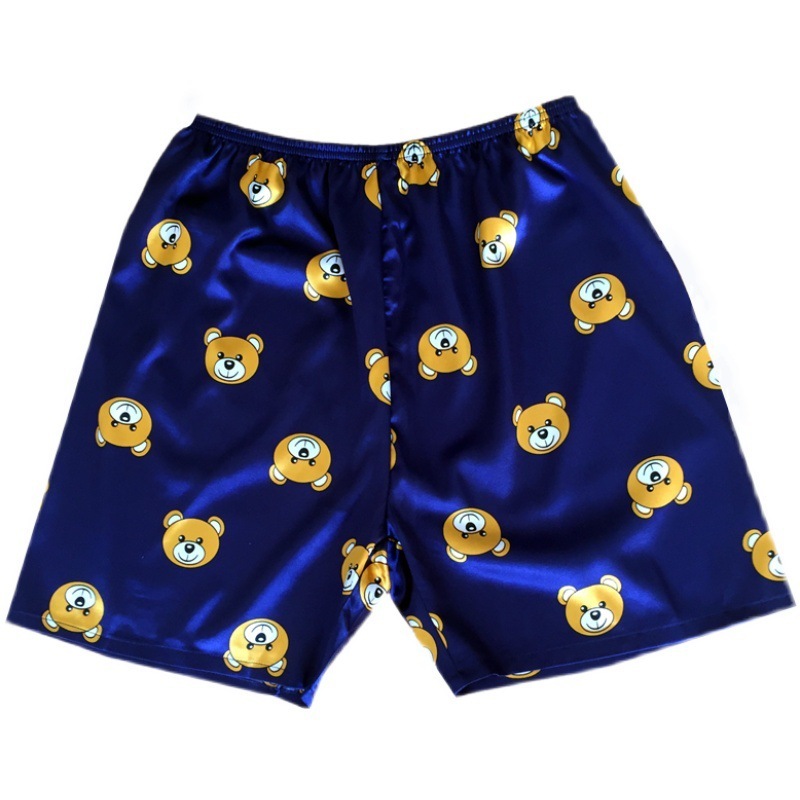 卸売りの大きいパンツの男性の半ズボンの寝ているズボンの夏の溥項のシミュレーションのシルクのビーチのズボンの氷の糸の家のズボンの5分は外に着ることができます。|undefined