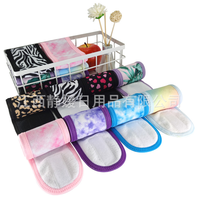 Factory Printed Towel Fabric Magic Buckle Headband Wash Hair Band Sports Yoga Makeup Women's Headband Headband