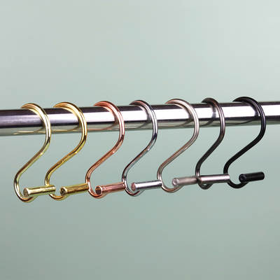 Factory cross-border dedicated iron metal shower curtain hook hardware hook accessories curtain hook 12 sets wholesale