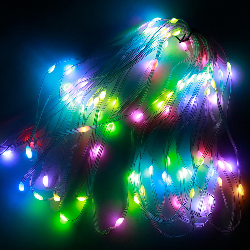 Waterproof 5v Magic color leather line lamp 1 meter 10 lamp built-in IC single point control for curtain lamp indoor and outdoor atmosphere decoration