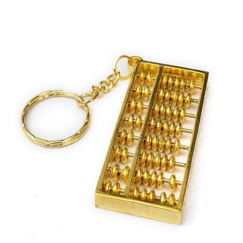 Gold-plated Abacus pendant 6CM long eight-gear gold Abacus keychain pendant metal crafts