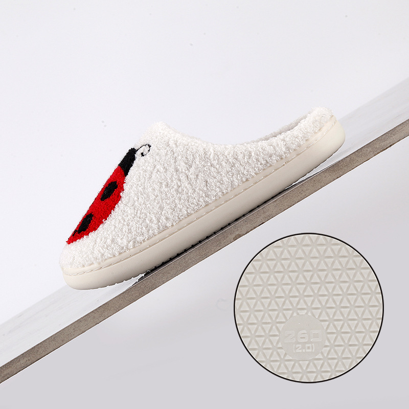 New home beetle warm winter cotton slippers couple men and women thick bottom soft sole shoes thickened non-slip cute card