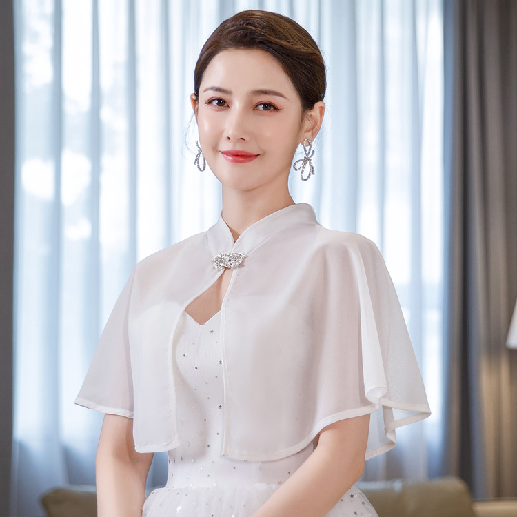 Весной и летом шифоновый платок многоцветный женский Свадебный платье Cheongsam короткий плащ дрель Пряжка Тонкий анти-Солнцезащитный крем фото оптом