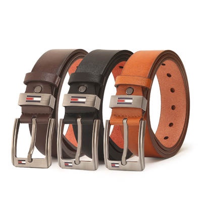 Belt Men's Genuine Leather Trendy ins Young People's Pin Buckle Student Korean Fashionable Men's Casual Distinctive Belt