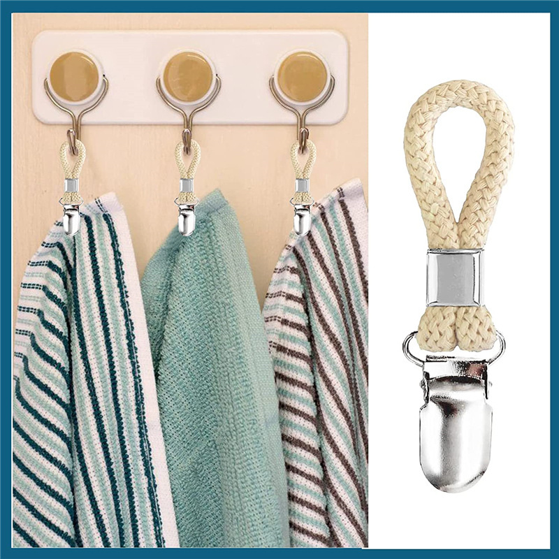 Factory cross-border direct supply Towel clip cotton rope bath Towel clip anti-rust metal bathroom clip Towel clip Cotton