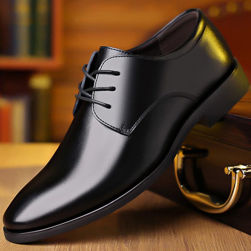 Leather Shoes Men's Spring and Autumn New Men's Business Dress Casual Korean Style British Office Young Groom Wedding