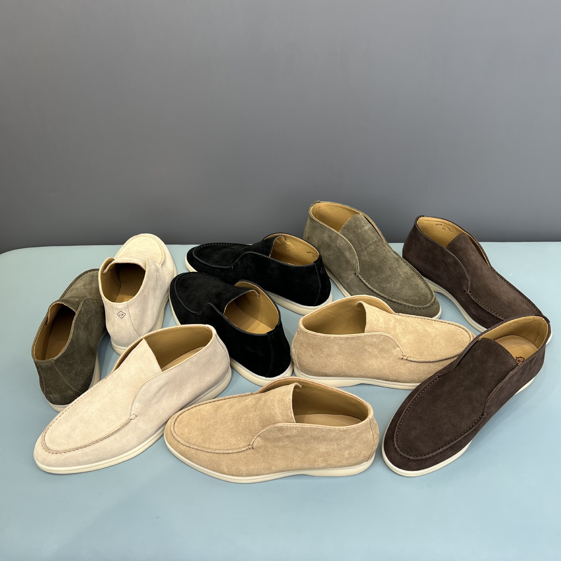 Loro * piana loafers Open Walk men's genuine leather LP high-top slip-on casual shoes noyou elegant