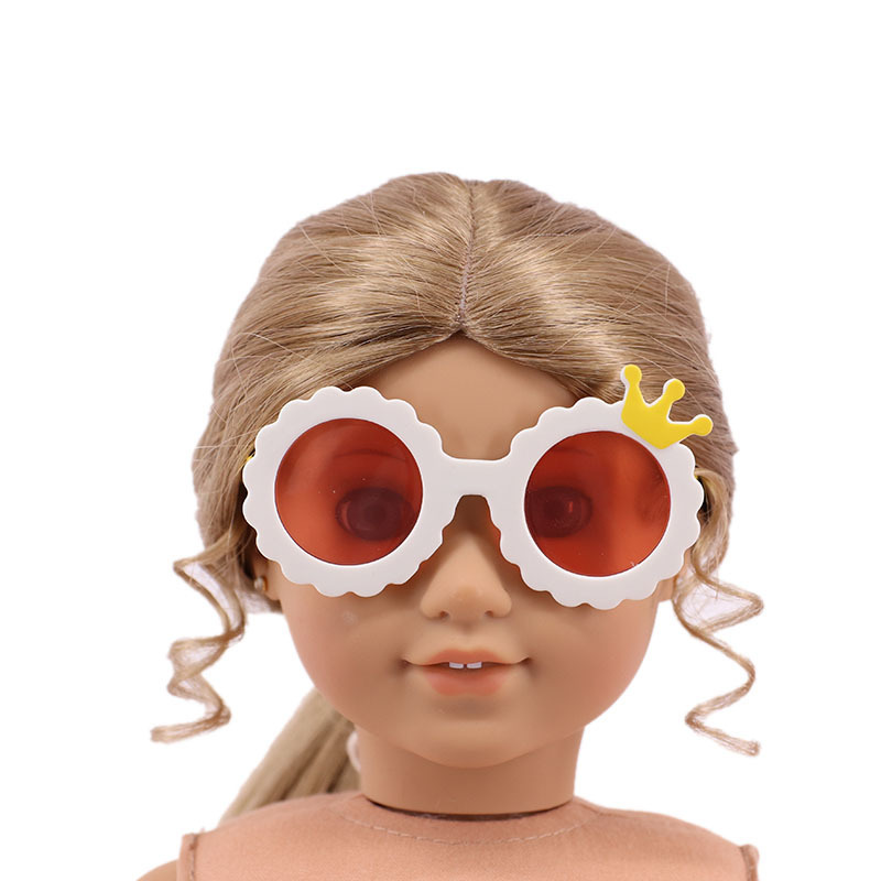 Cross border hot pet glasses 18 inch American girl doll accessories glasses 43cm summer doll crown glasses