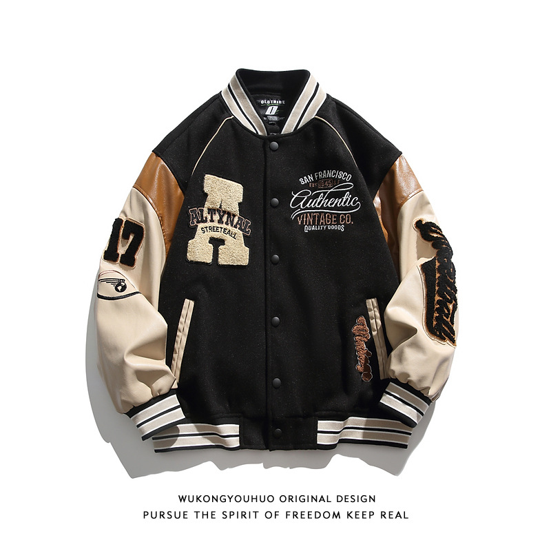 2023 New American Style Fashionable Brand Baseball Suit Men\'s Spring and Autumn High-end Super Nice Jacket Couple Stitching Fashionable Jacket