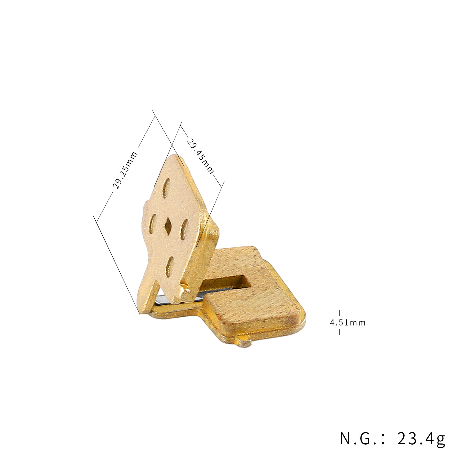 Rectangular hollow all-metal brake pads suitable for Kugoo G-booster TONGLI