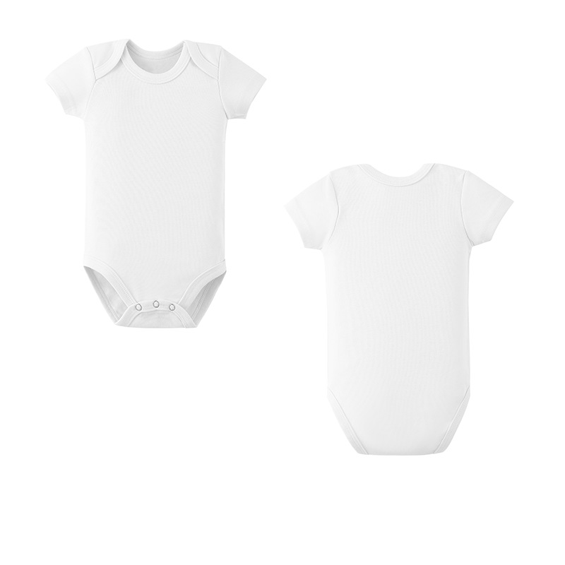 Factory new wholesale baby wrap fart solid color short sleeve triangle ha clothes newborn jumpsuit for boys and girls