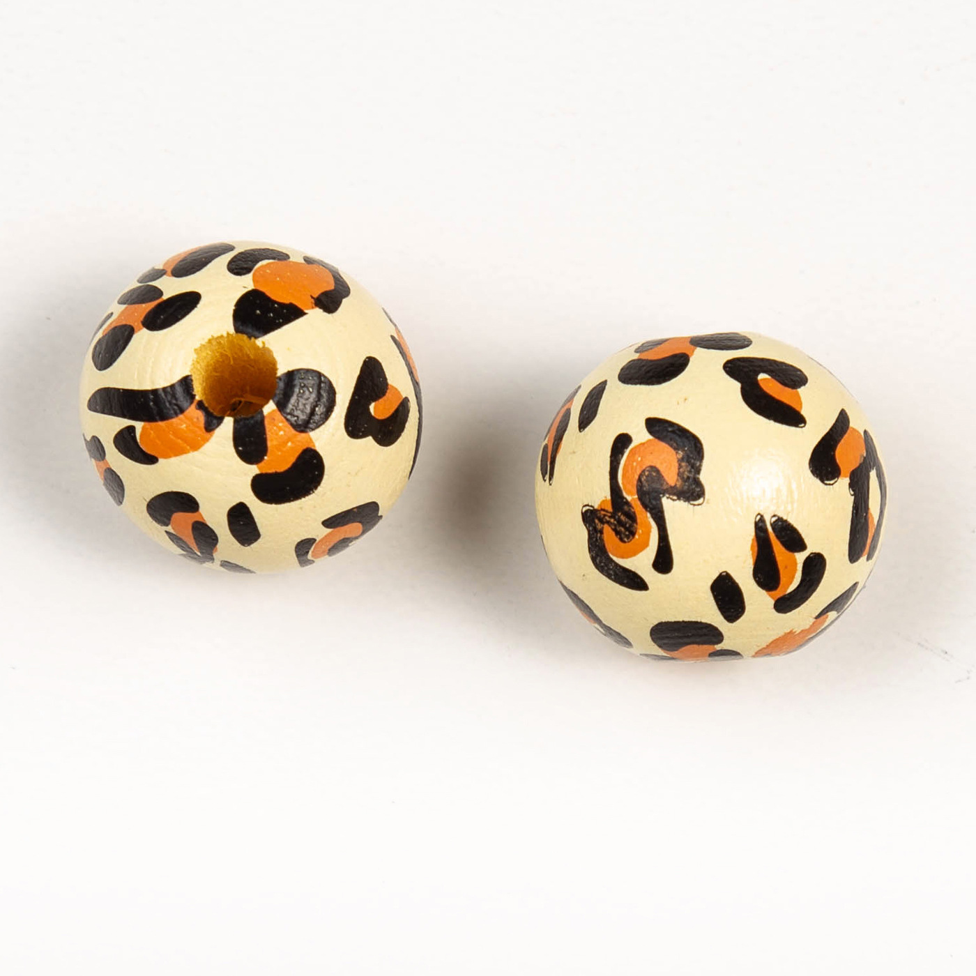 DJ source manufacturer 16mm leopard milk cow color wooden beads loose beads hemp rope tassel wooden beads string diy accessories
