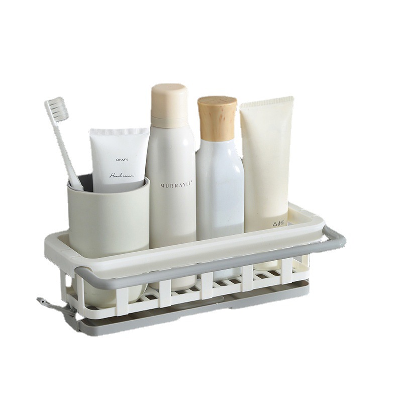 Kitchen Rack Storage Rack Draining Punch-free Storage Rack Wall-mounted Seasoning Shelf Household Draining Basket Sink