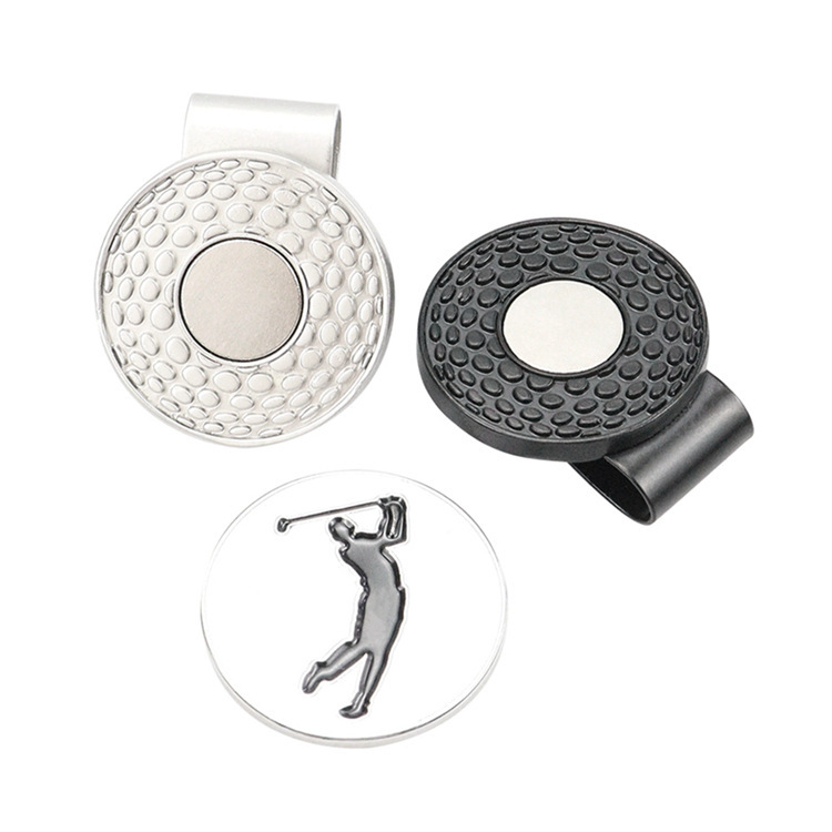 In stock magnetic Golf metal Hat Clip customized 25mm Ball Marker Golf Ball Marker Hat Clip