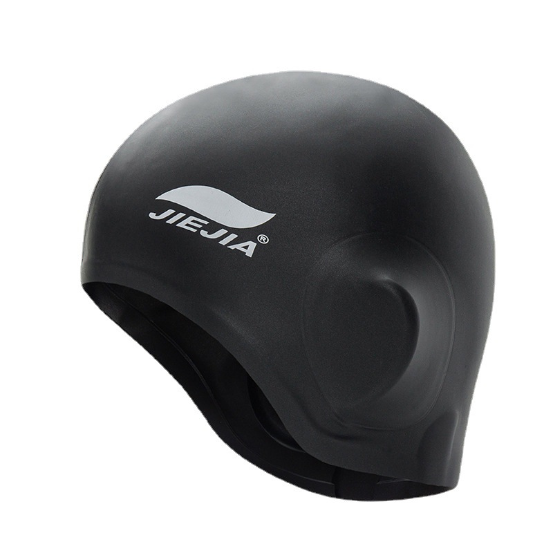Jiejia High Elastic Waterproof Silicone Ear Protection Swimming Cap Men's and Women's Long Hair Hot Spring Swimming Cap Training Increase Swimming Cap ESC