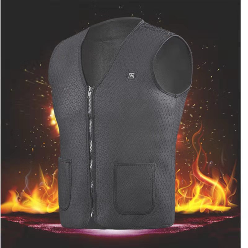 Heating vest cotton-padded jacket heating clothing factory direct men's and women's winter heating clothing warm electric heating clothing vest