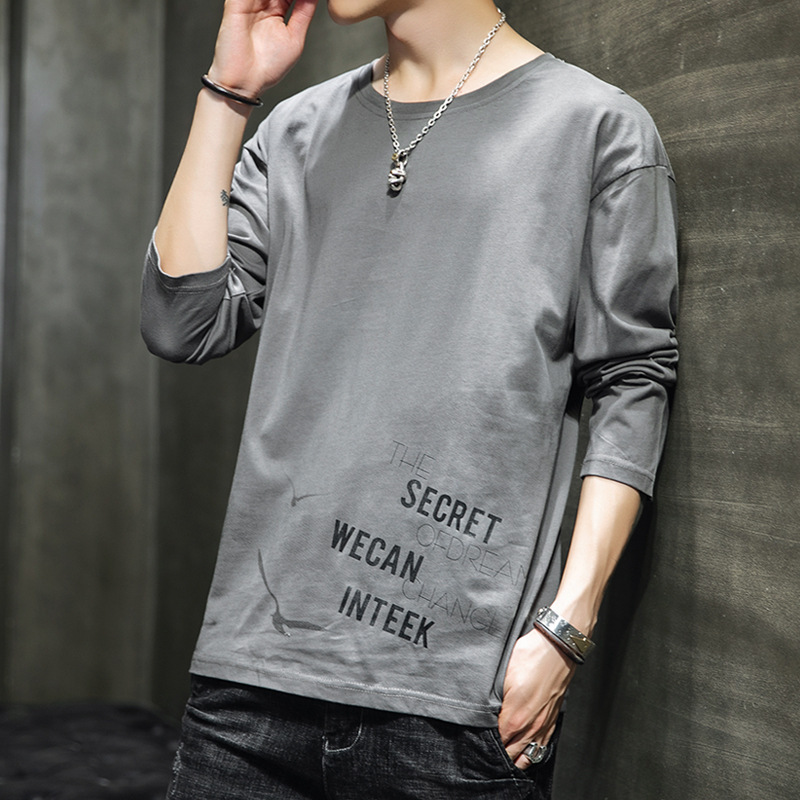 Cross-border a generation of long-sleeved T-shirt men's stall supply Tide brand ins loose clothes handsome printed jacket