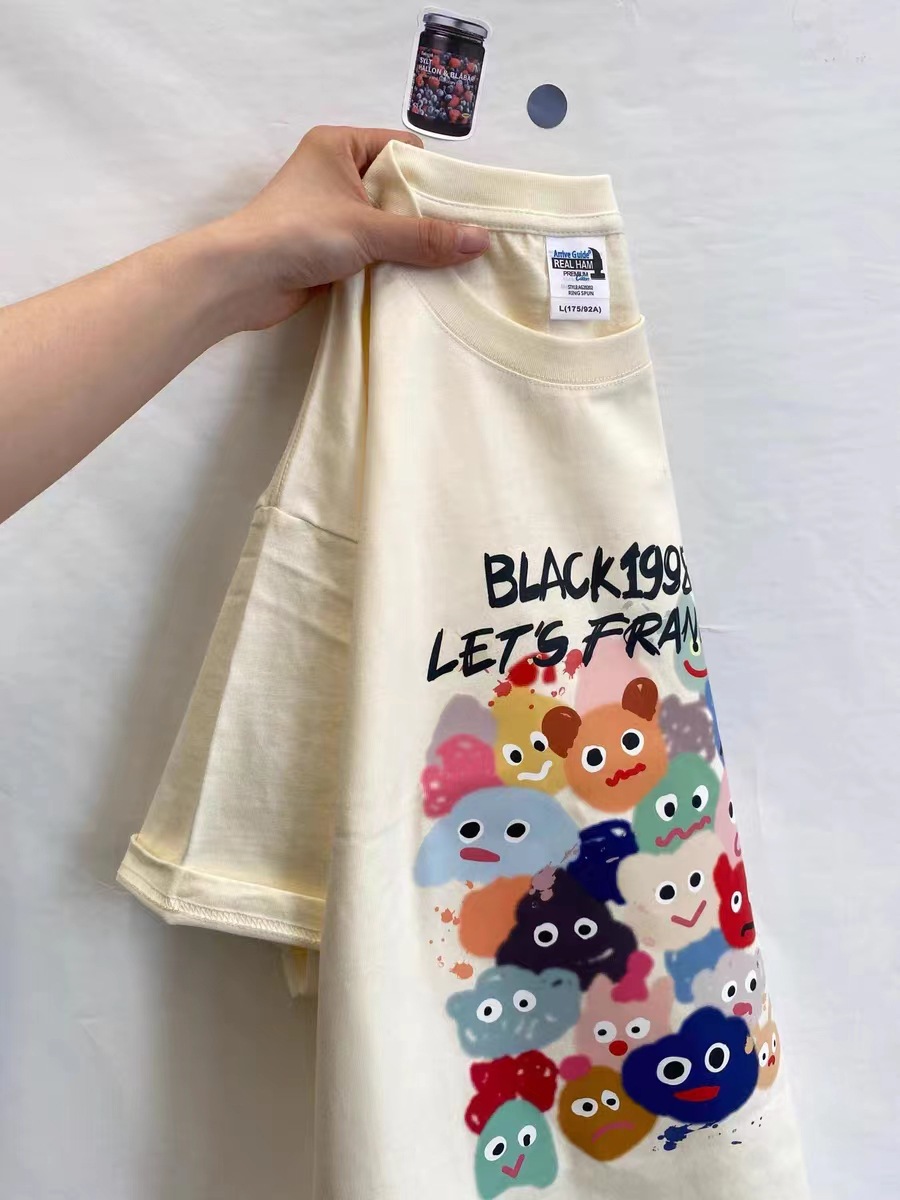 Back Bag Collar Breathable Cotton T-shirt Women's Summer New 200 Jin Large Size Short Sleeve Loose Printed Half Sleeve Upper Clothes