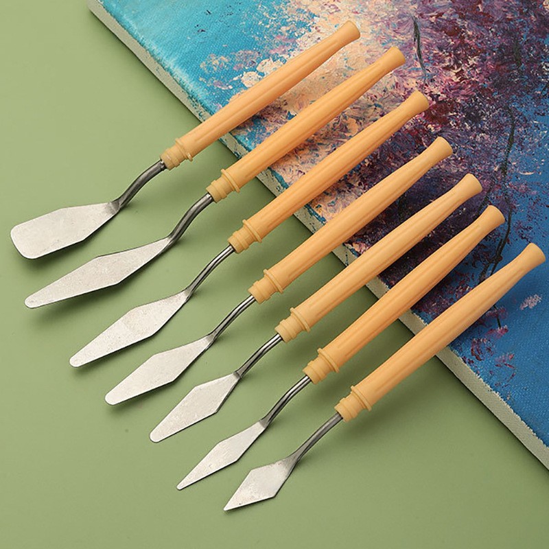 Student art oil painting scraper stainless steel knife oil painting gouache pigment pointed color shovel oil painting stick small scraper