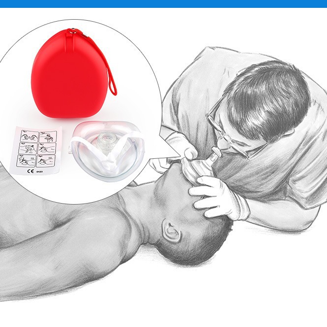 One-way valve artificial breathing mask teaching first aid training CPR breathing mask mouth-to-mouth simple respirator
