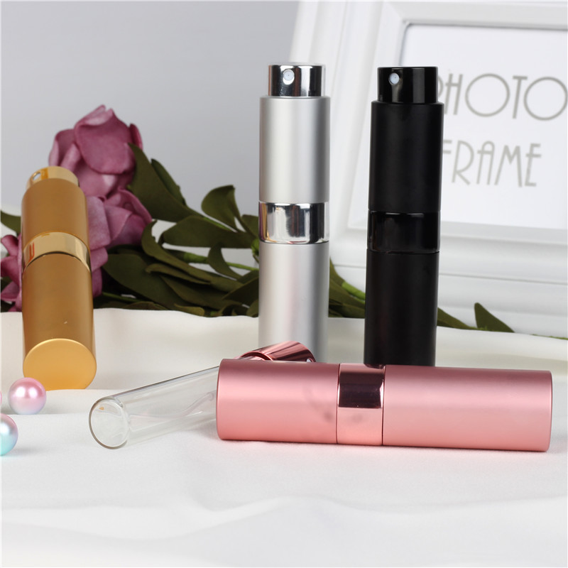 Manufacturer in stock 8ml three-section rotating bottle perfume sub-packaging rotating bottle cosmetics packaging materials with mid-section New