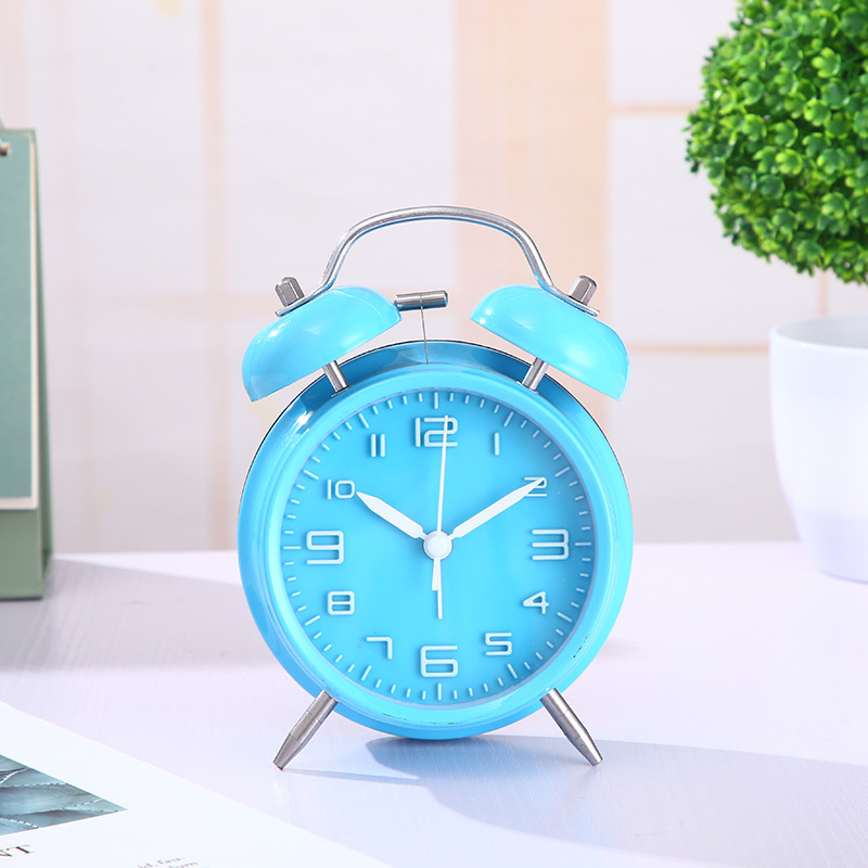 Wholesale Creative Personality Metal Student Children Bedroom Bedside Battery Timing Round Digital Scale Bell Alarm Clock