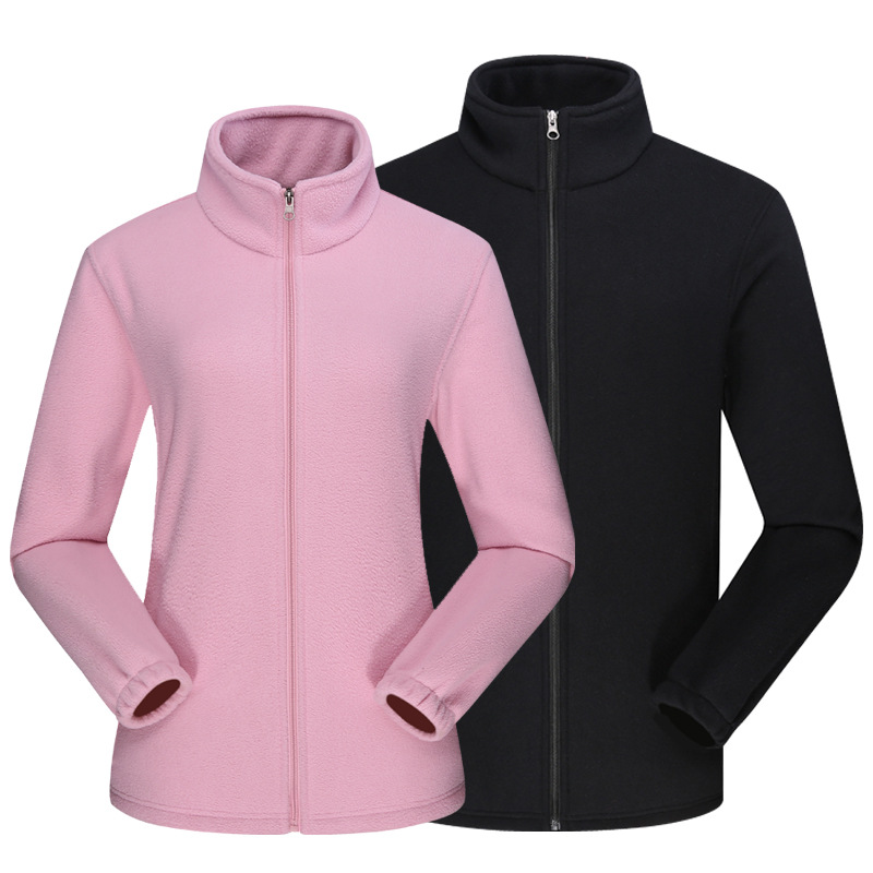 Couple's Fleece-lined Thickened Fleece-lined Jacket Composite Double-sided Polar Fleece Jacket Cardigan Fleece-lined Thickened Collar
