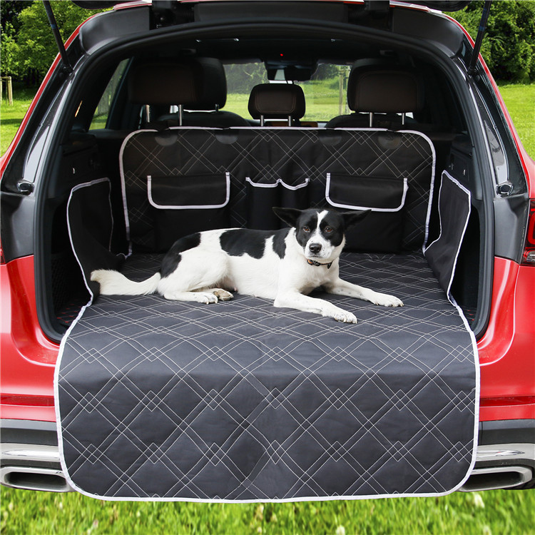 All Over the Sky New Cross-Border Amazon Plaid Quilted Cotton Rear Box Mat Storage Pocket Dog Anti-Dirty Mat Trunk Mat
