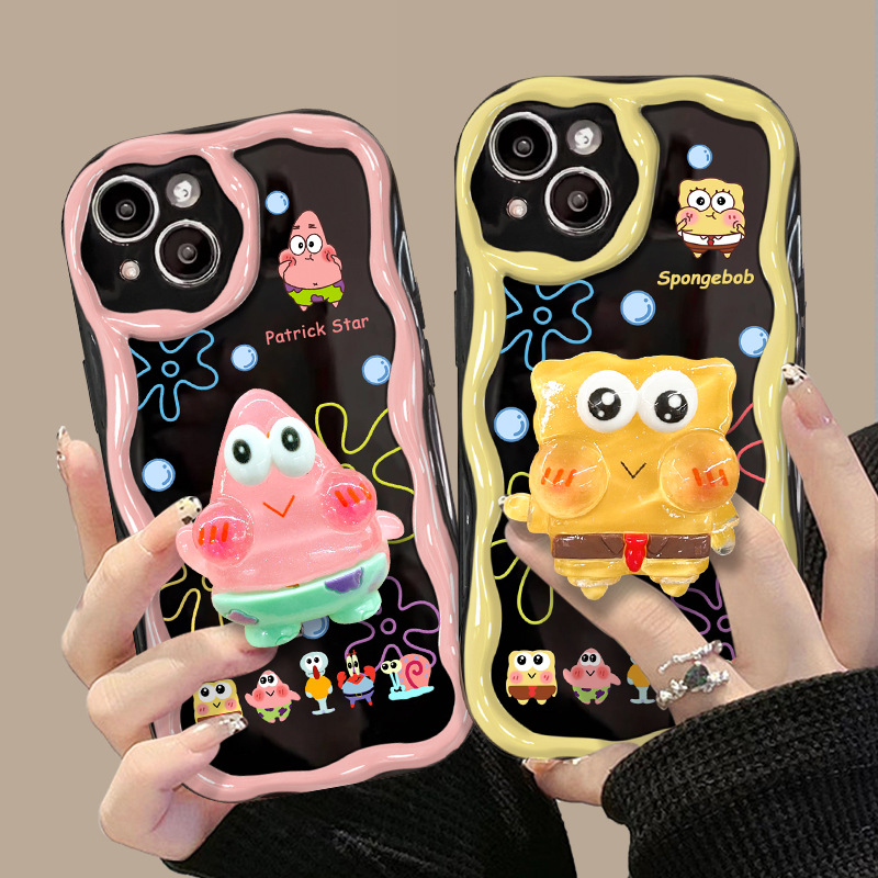 立體海綿支架適用蘋果14手機殼iPhone13全包防摔12軟殼可愛卡通11