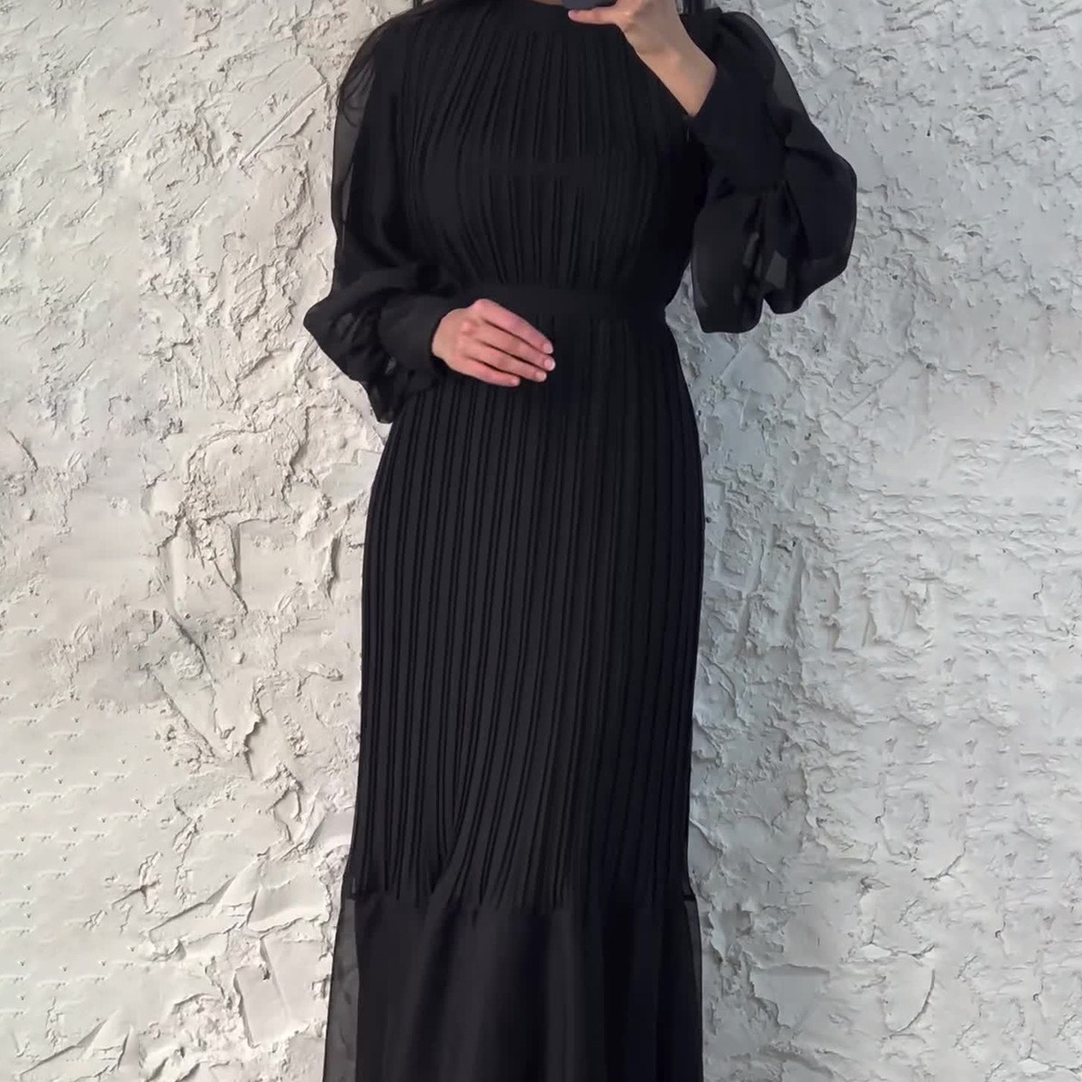 Amazon European and American 2023 elegant light mature women's clothing spring new cross-border dress long pleated skirt