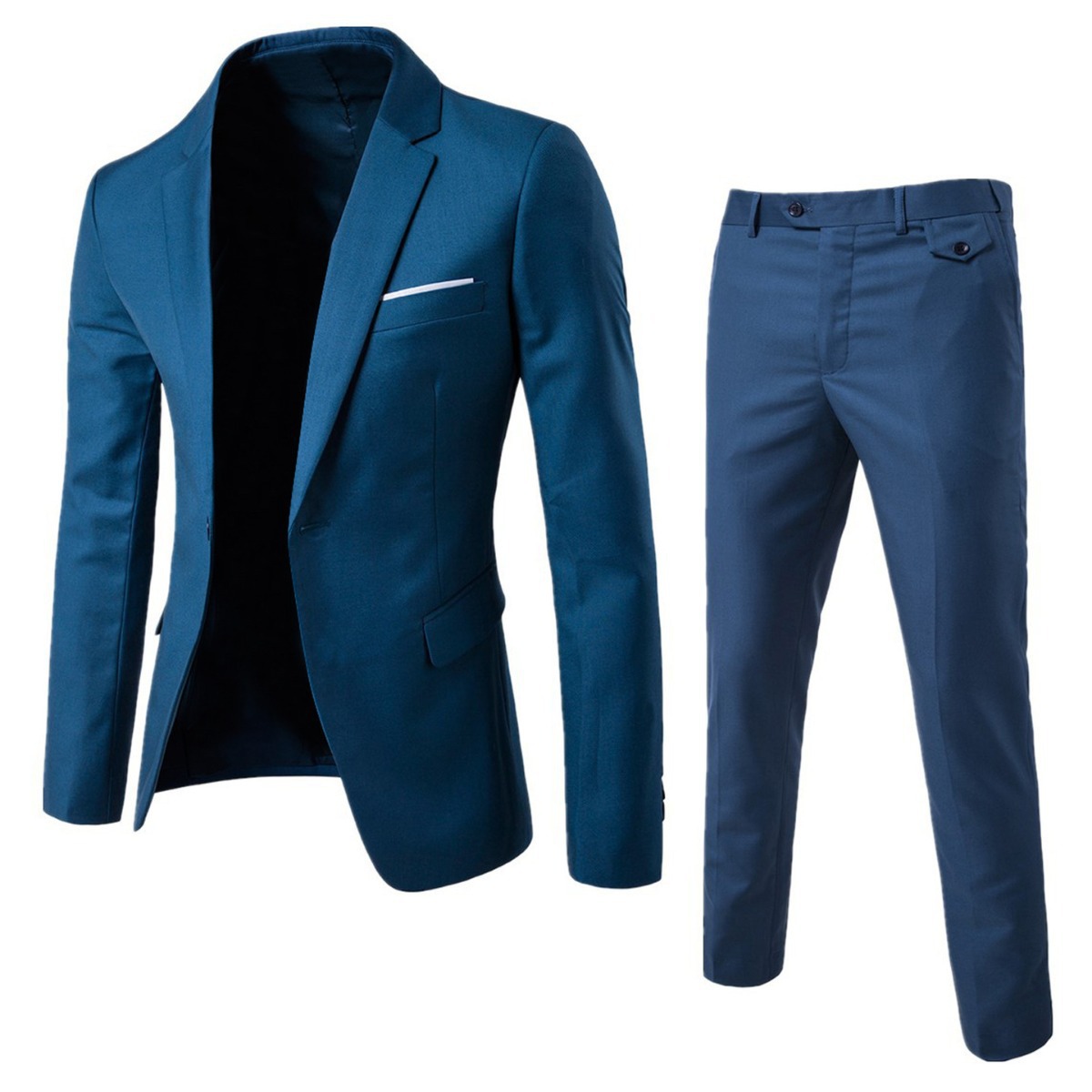 European size cross-border 2024 Four Seasons New fashion all-match business solid color men's suit suit two-piece suit