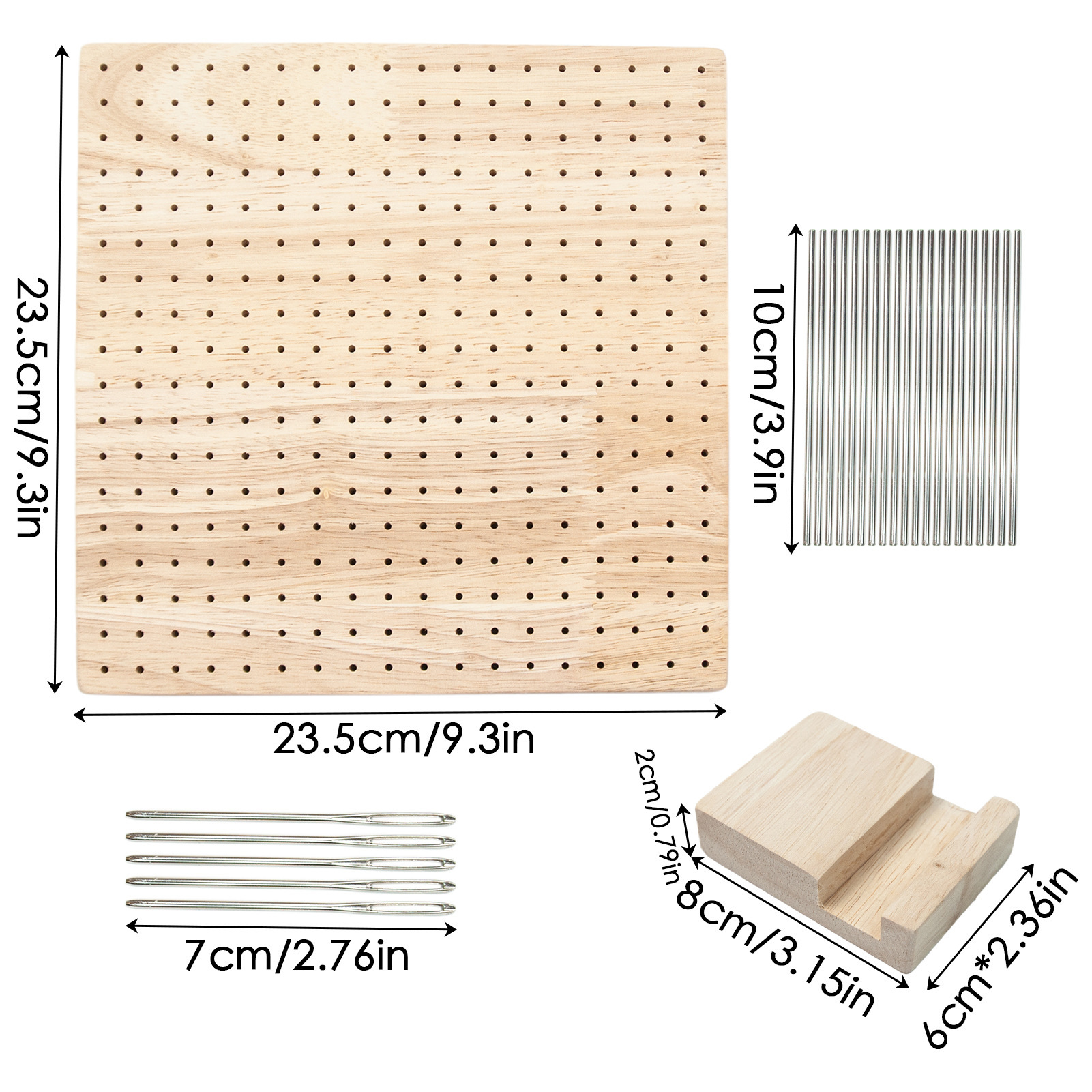 DIY handmade wool knitting pad 23.5*23.5*2cm square crochet styling device with 20 styling needles