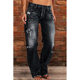 European and American Explosions Independent Station wish Women's Jeans Slim Fit Slimming Washed Flare Pants Women's Pants NK205