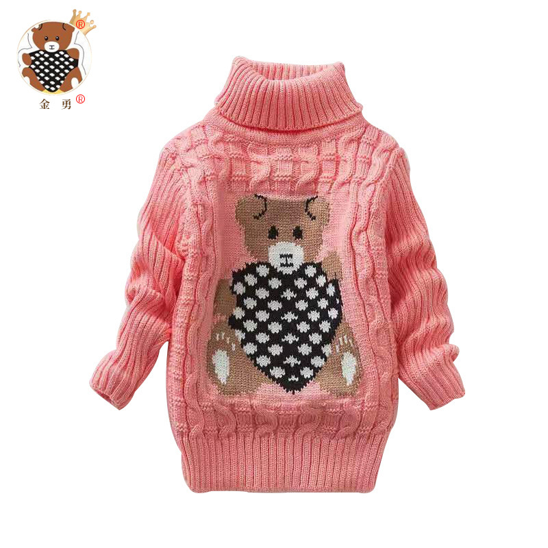 High collar a generation of hair [Jin Yong] children's sweater knitted wool base shirt cartoon boys and girls clothing small