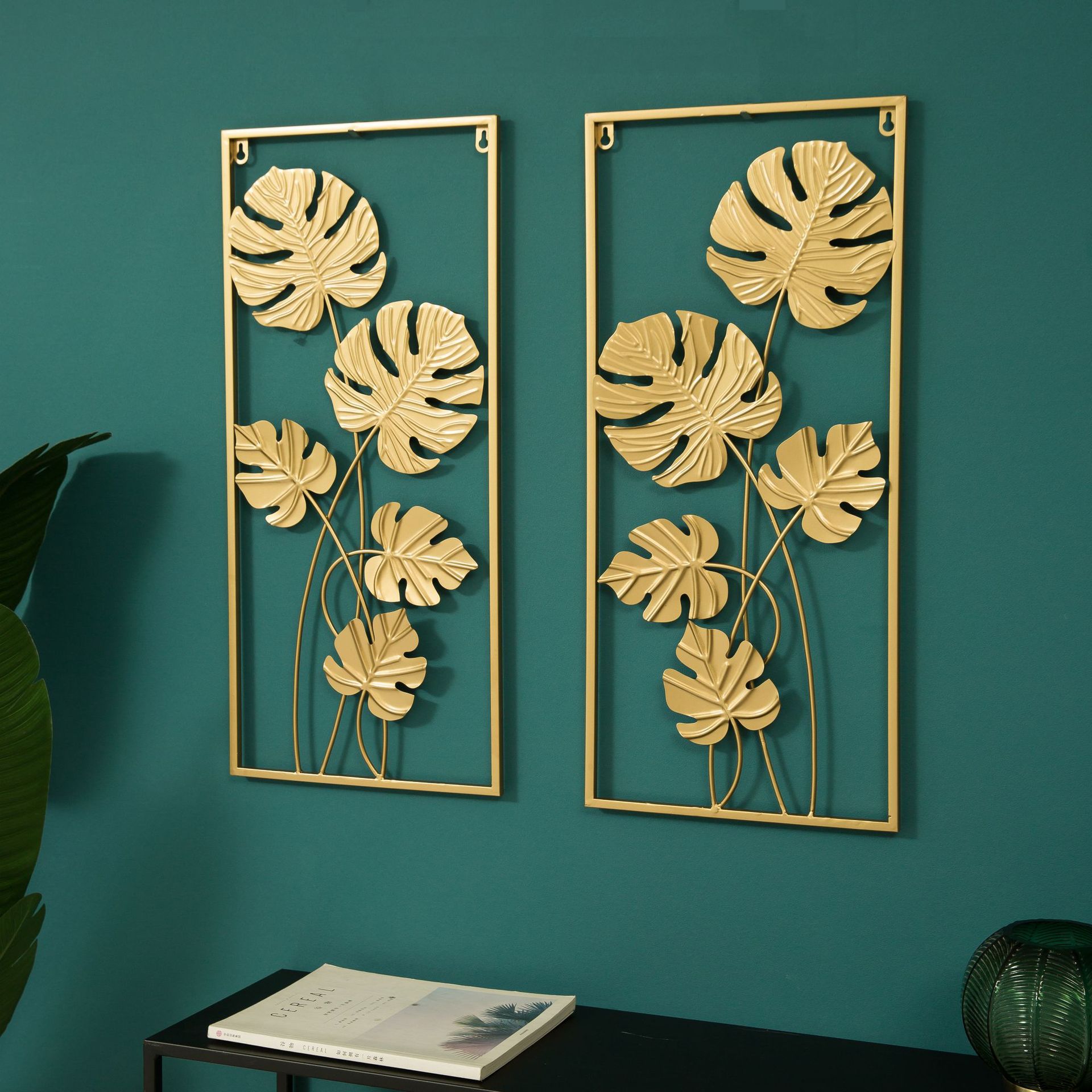 New Chinese Style Living Room Metal Leaf Pendant TV Sofa Background Wall Hanging Bedroom Room Wall Decoration Wall Decoration