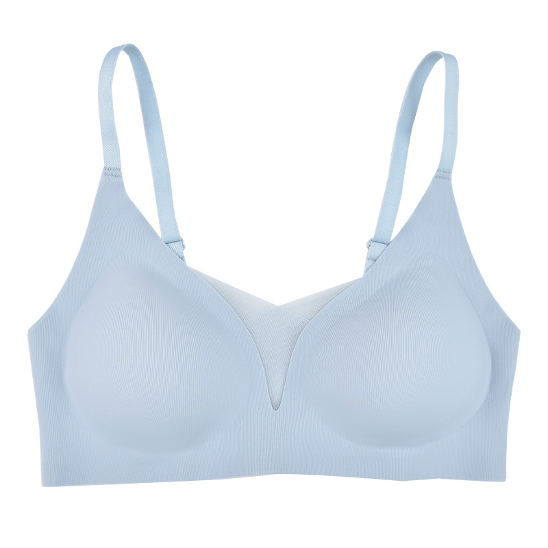 European and American cross-border Amazon seamless breast collection small chest big women's underwear wireless push up soft support bra