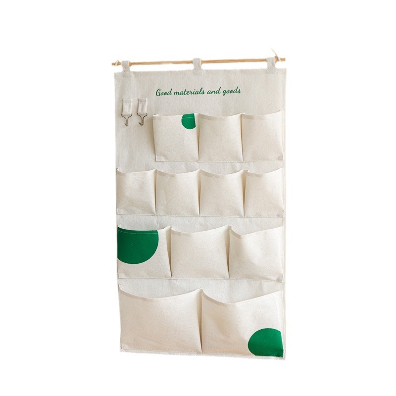 Cotton and Linen Dormitory Bedside Household Bedroom Living Room Door Rear Wall-type Multi-functional Storage Hanging Bag Large Storage Bag
