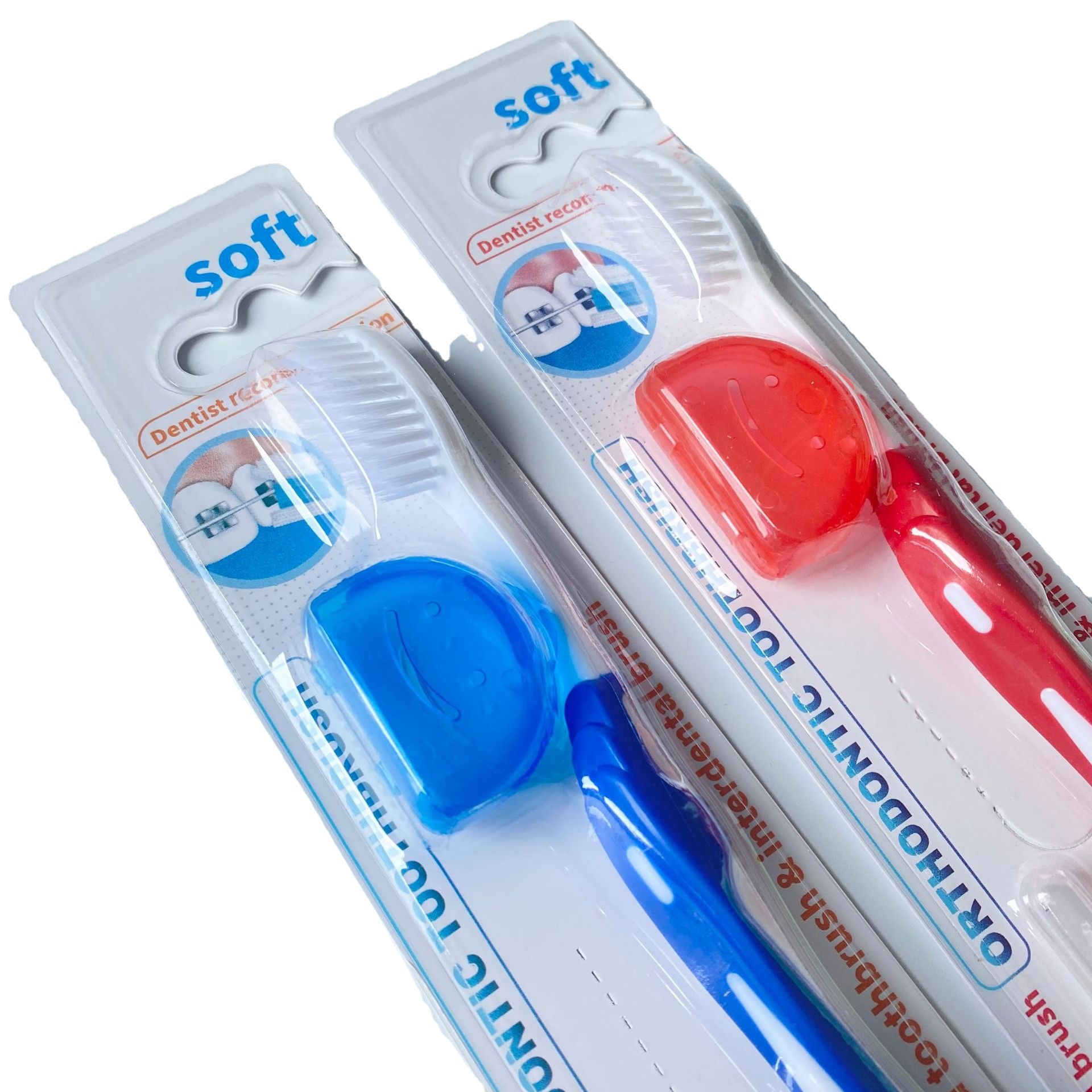 Orthodontic toothbrush V-shaped toothbrush + sheath + interdental brush cleaning teeth cleaning tartar correction teeth cleaning toothbrush
