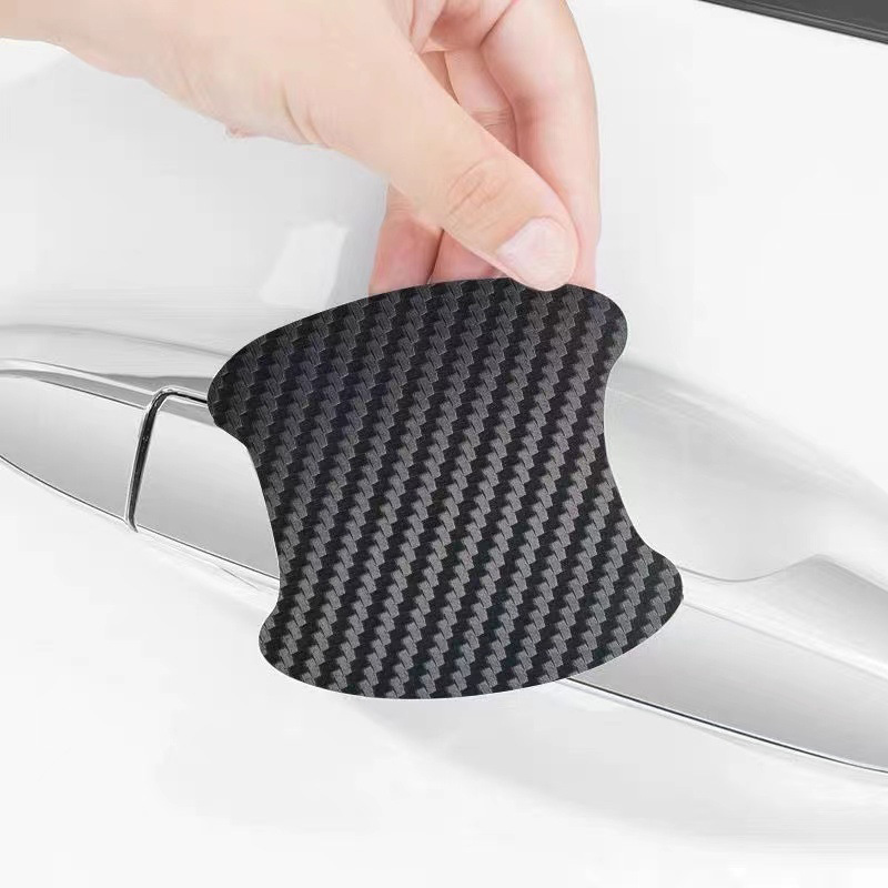 Cross-border car carbon fiber door bowl handle handle car sticker car door handle protective film anti-nail scratch personalized car body sticker