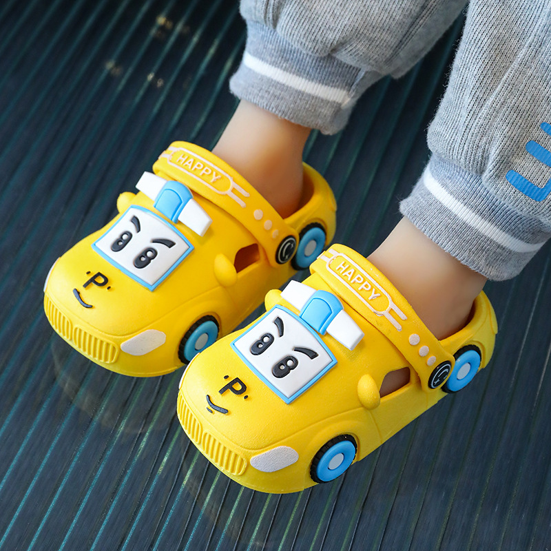 Children's Slippers Baby Car Soft Sole Cave Shoes Super Cute Sandals Cartoon Western Style Summer Children's Baotou Slippers