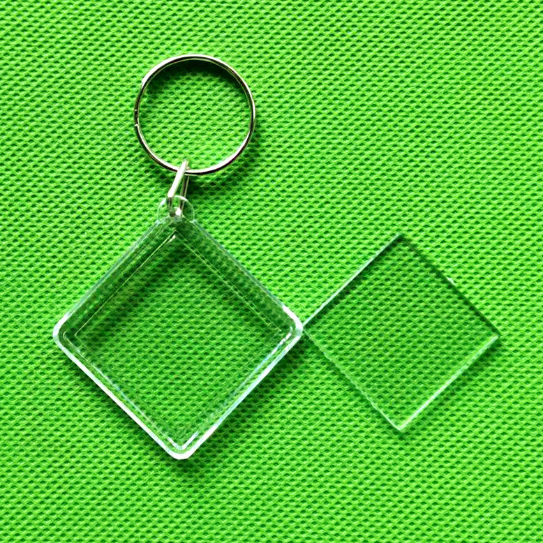 Homemade DIY photo frame calligraphy car hanging key chain empty shell photo frame acrylic scenic pendant wholesale order