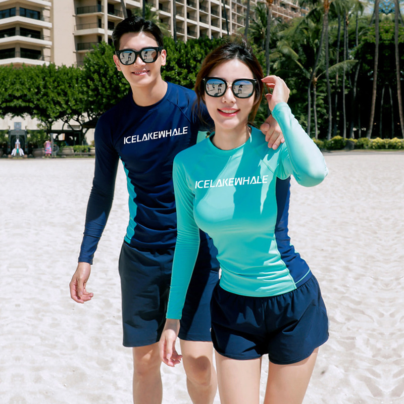 Couple diving suit swimsuit manufacturers wholesale long sleeve sunscreen jellyfish suit slim conservative suit swimsuit cross-border