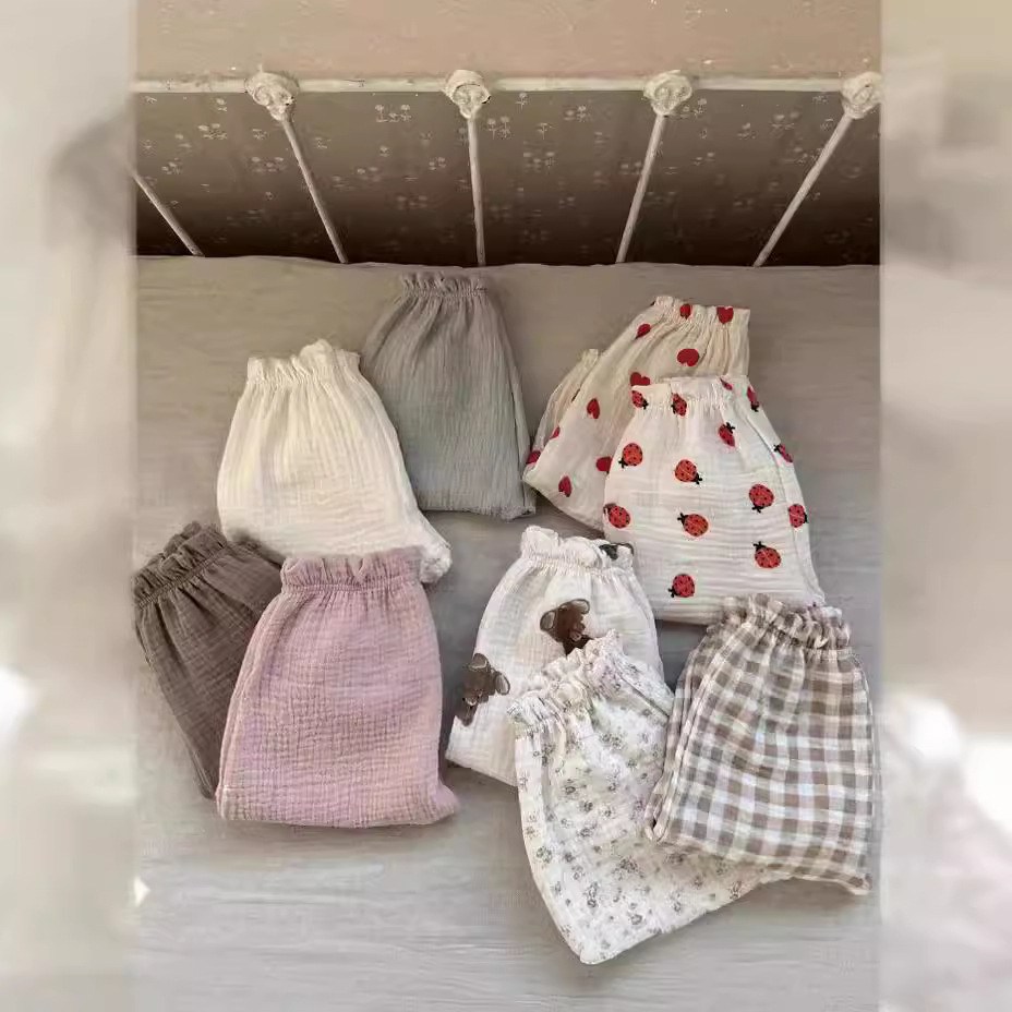 Korean-style Baby Pants Baby Long-sleeved Girl Class A Summer Thin Trousers Cartoon Pure Cotton Bloomers Children's Pants