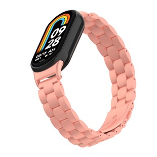 For Mi Band 9/8nfc Strap Solid Stainless Steel Three Bead Strap Metal Connector miband9