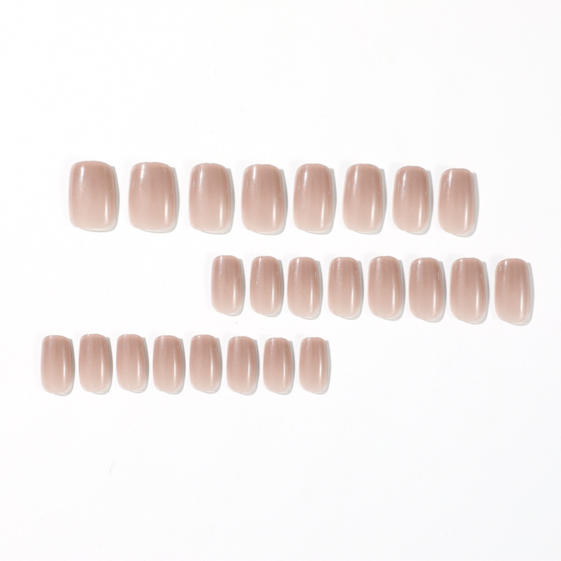 Wear nail nude color Pearl fine flash manicure finished product wholesale wear nail art advanced fake nail piece removable nail art